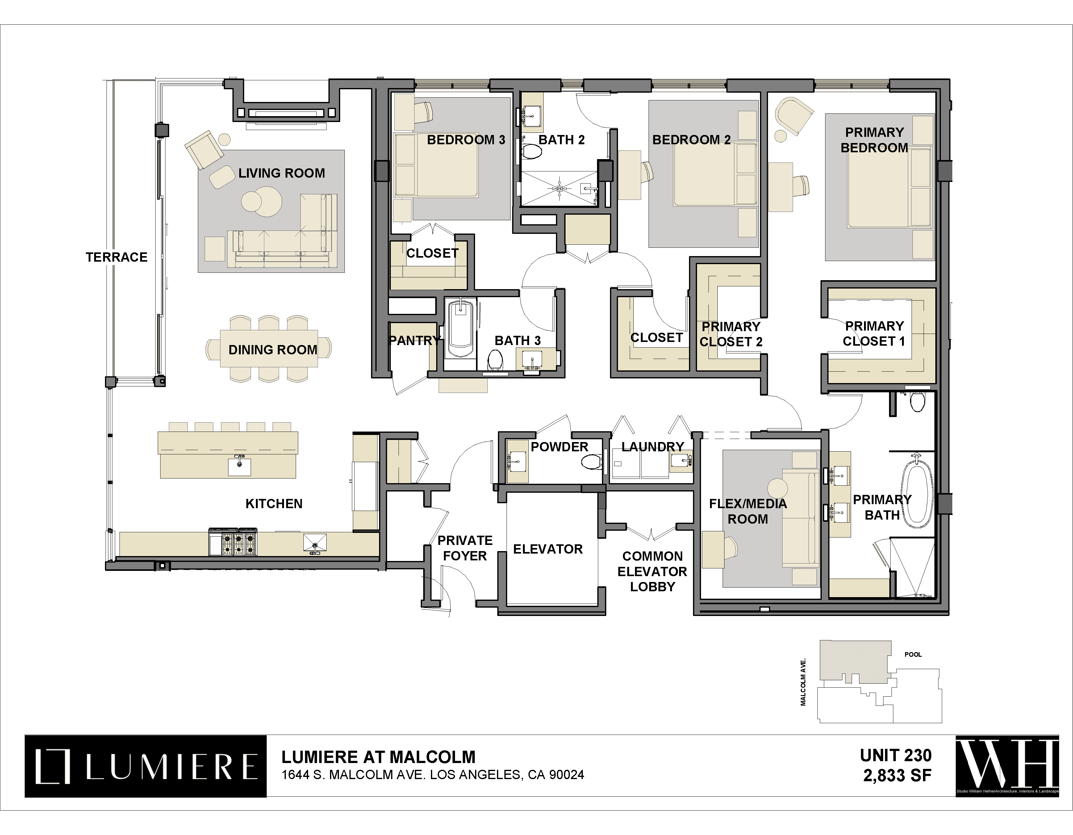 Floor plan of Residence 230 at Lumiere at Malcolm