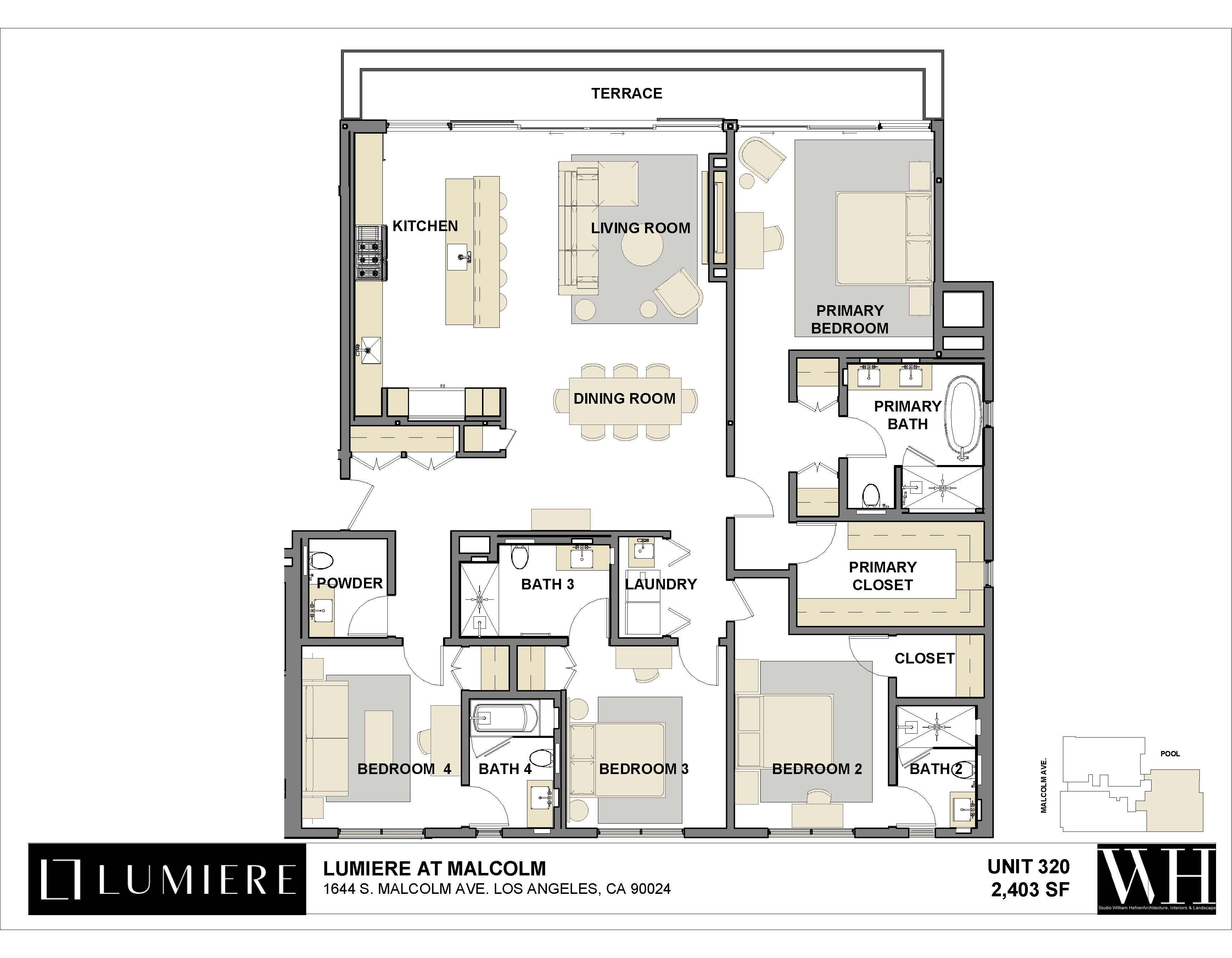 Floor plan of Residence 320 at Lumiere at Malcolm