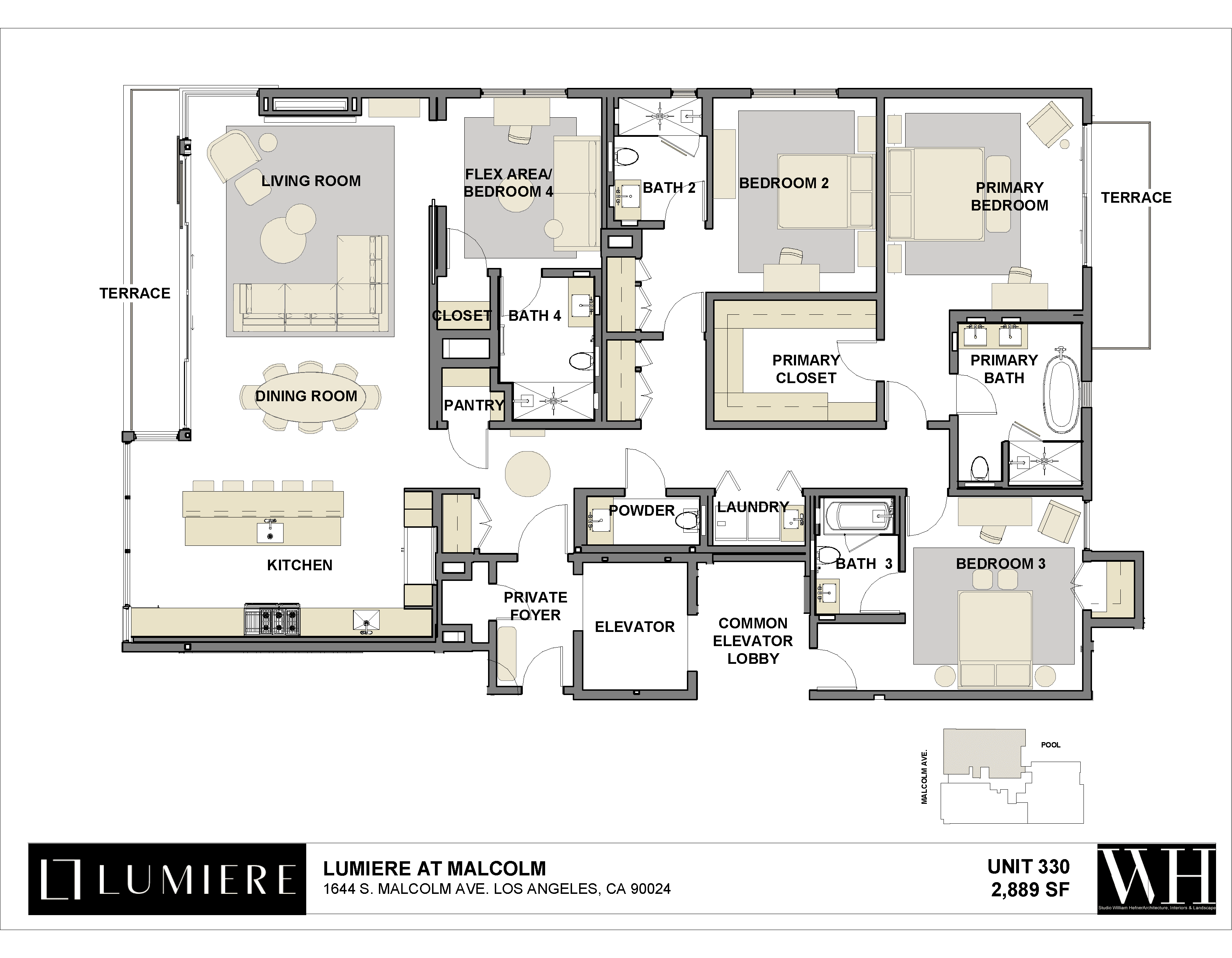 Floor plan of Residence 330 at Lumiere at Malcolm