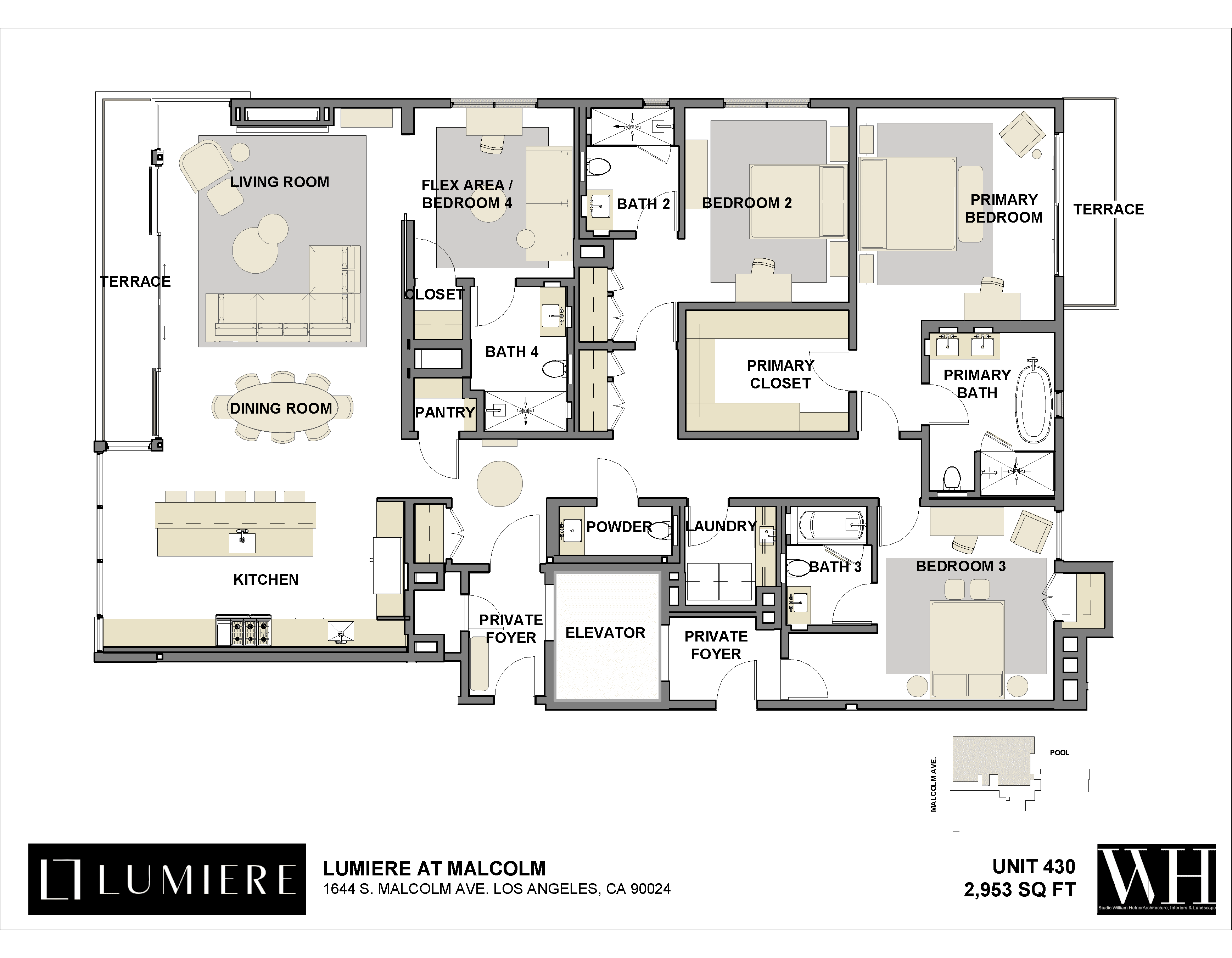 Floor plan of Residence 430 at Lumiere at Malcolm