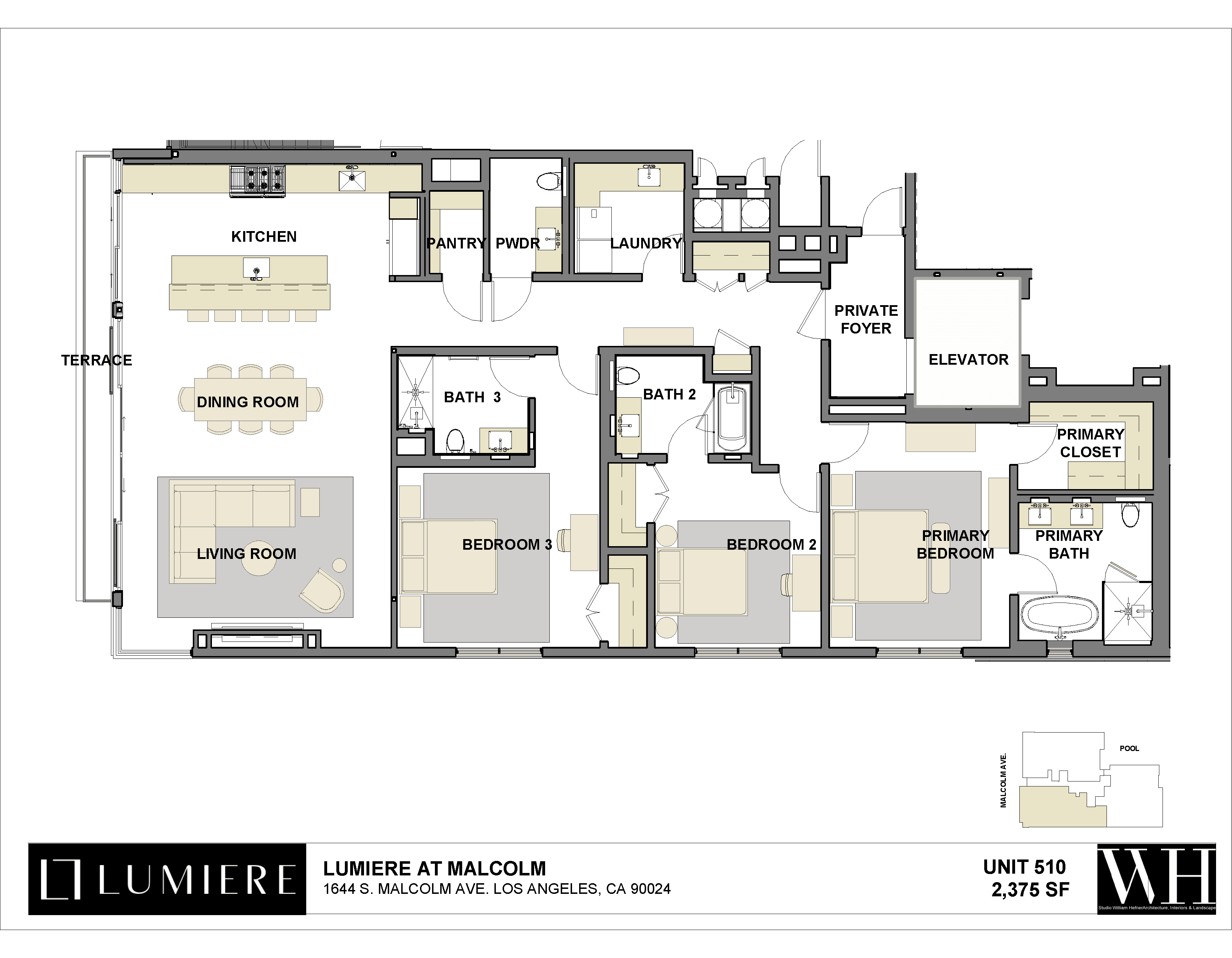 Floor plan of Residence 510 at Lumiere at Malcolm