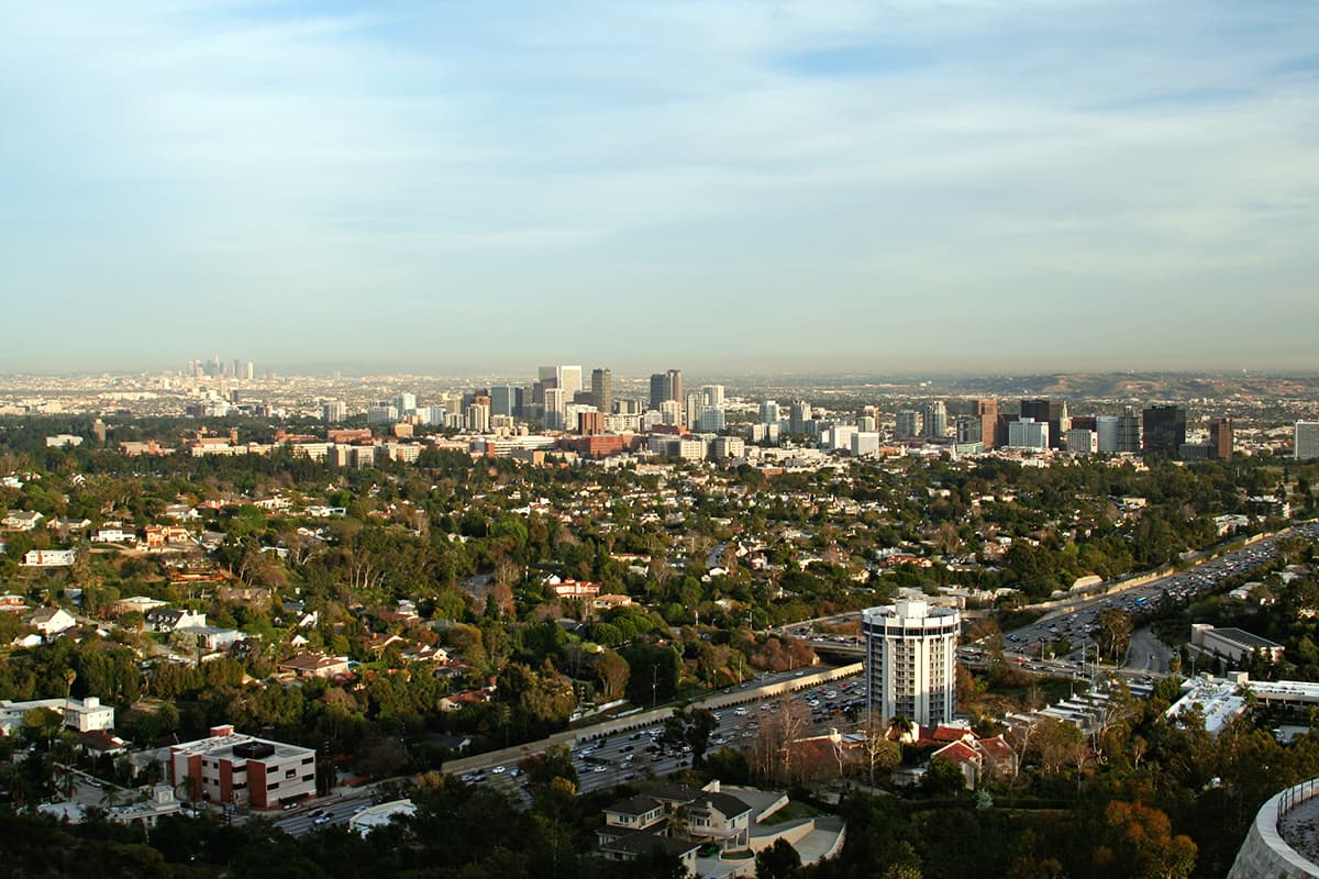 West Los Angeles and the Downtown skyline seen from the Getty Center, near Lumiere at Malcolm in Westwood